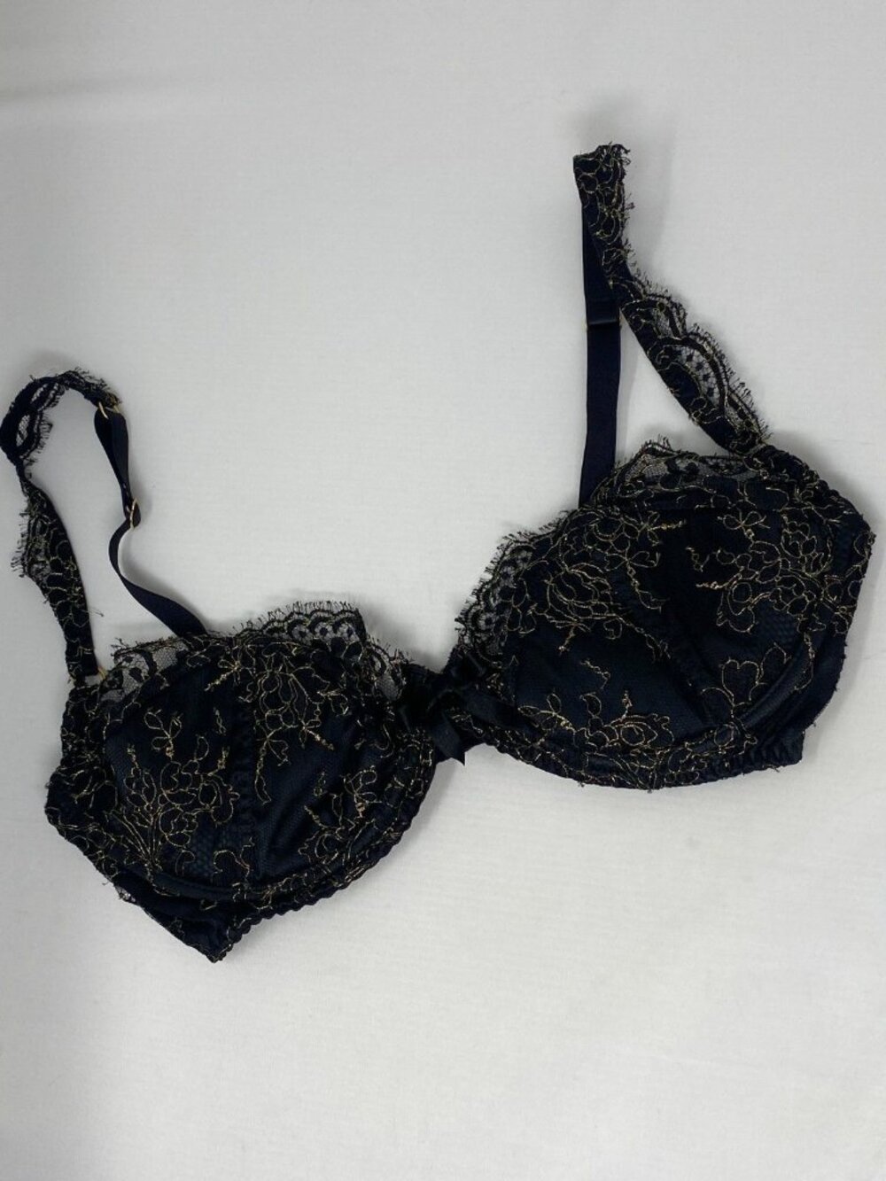 Agent Provocateur Cordeliyah Black Gold Soiree Bra 36D